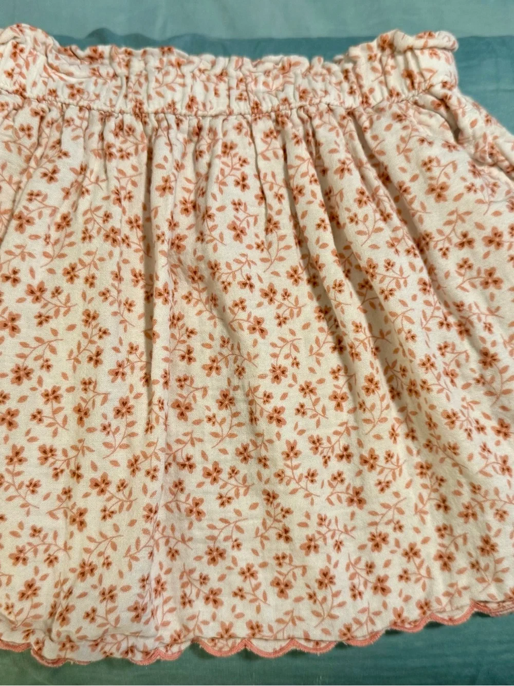 ***SOLD*** Girls Floral Skirt & Button Blouse Set Scalloped Edge Fall Boho 5T